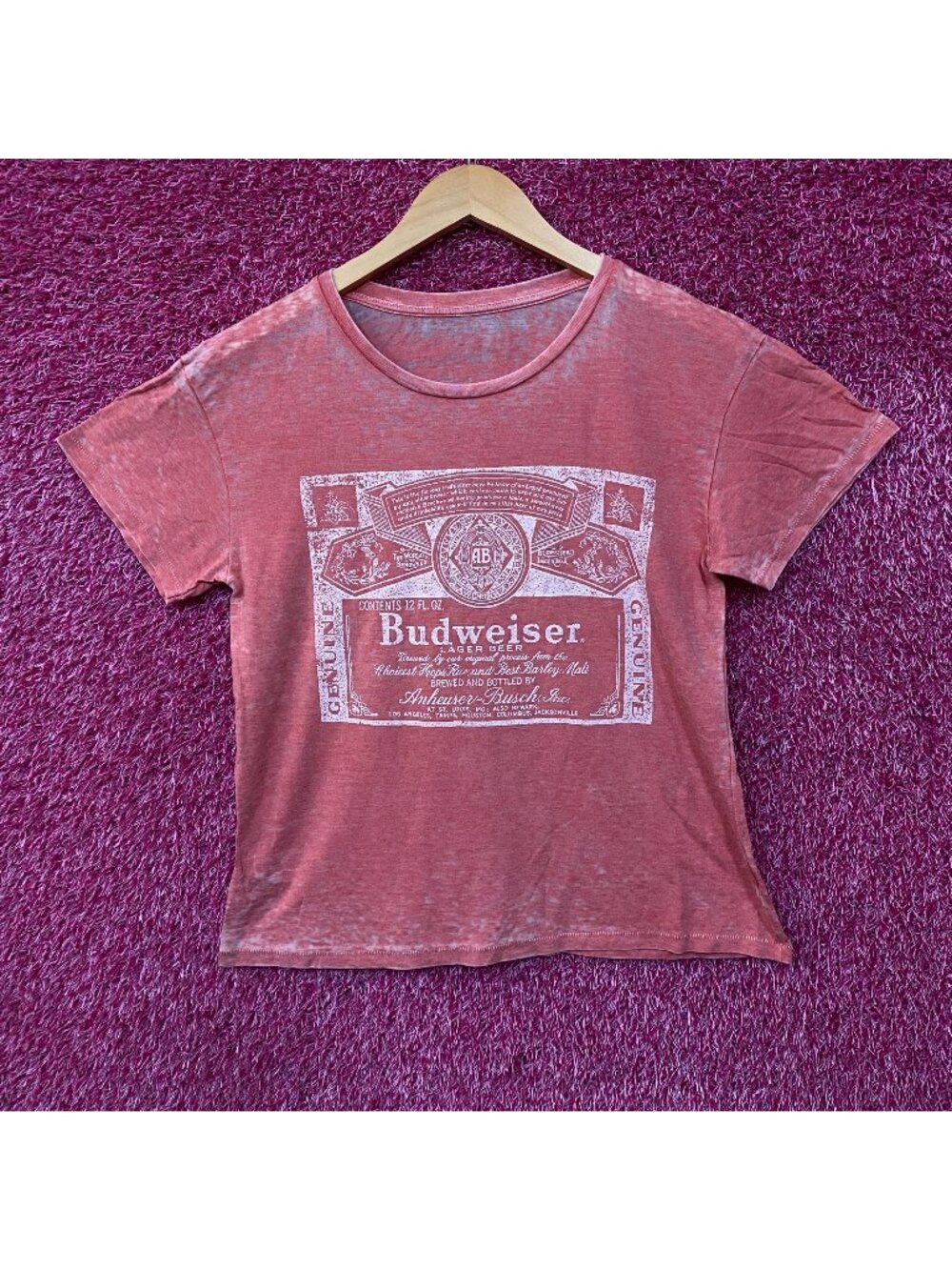 Budweiser King Of Beer 1980'S Vintage Style Logo Graphic T-Shirt Medium